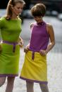 <p>Bright and bold colors, like this slime-green and purple combo, was a fresh take.</p>