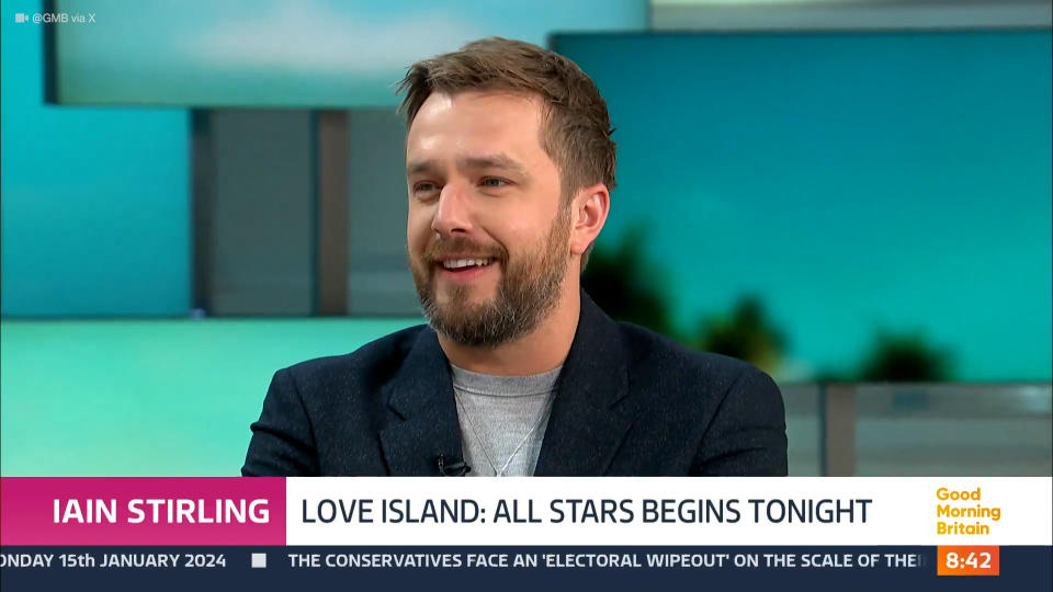 Iain Stirling appeared on Good Morning Britain to talk Love Island All Stars. (ITV screengrab)