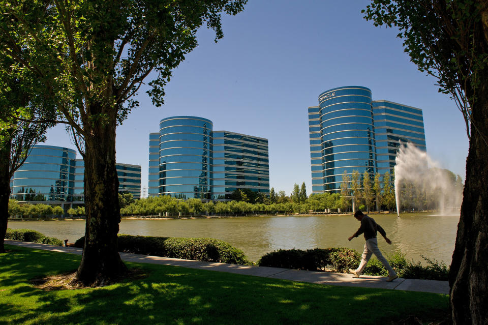 The Oracle campus in Redwood City, Calif., in 2011. (David Paul Morris / Bloomberg via Getty Images file)