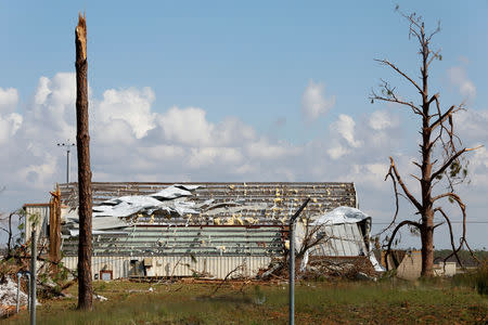 Damage caused by Hurricane Michael is seen on Tyndall Air Force Base, Florida, U.S., October 16, 2018. REUTERS/Terray Sylvester