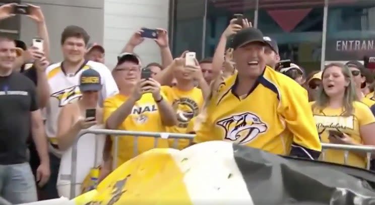 Rex Ryan in Smashville. (Screengrab via @NHLon NBCSports)