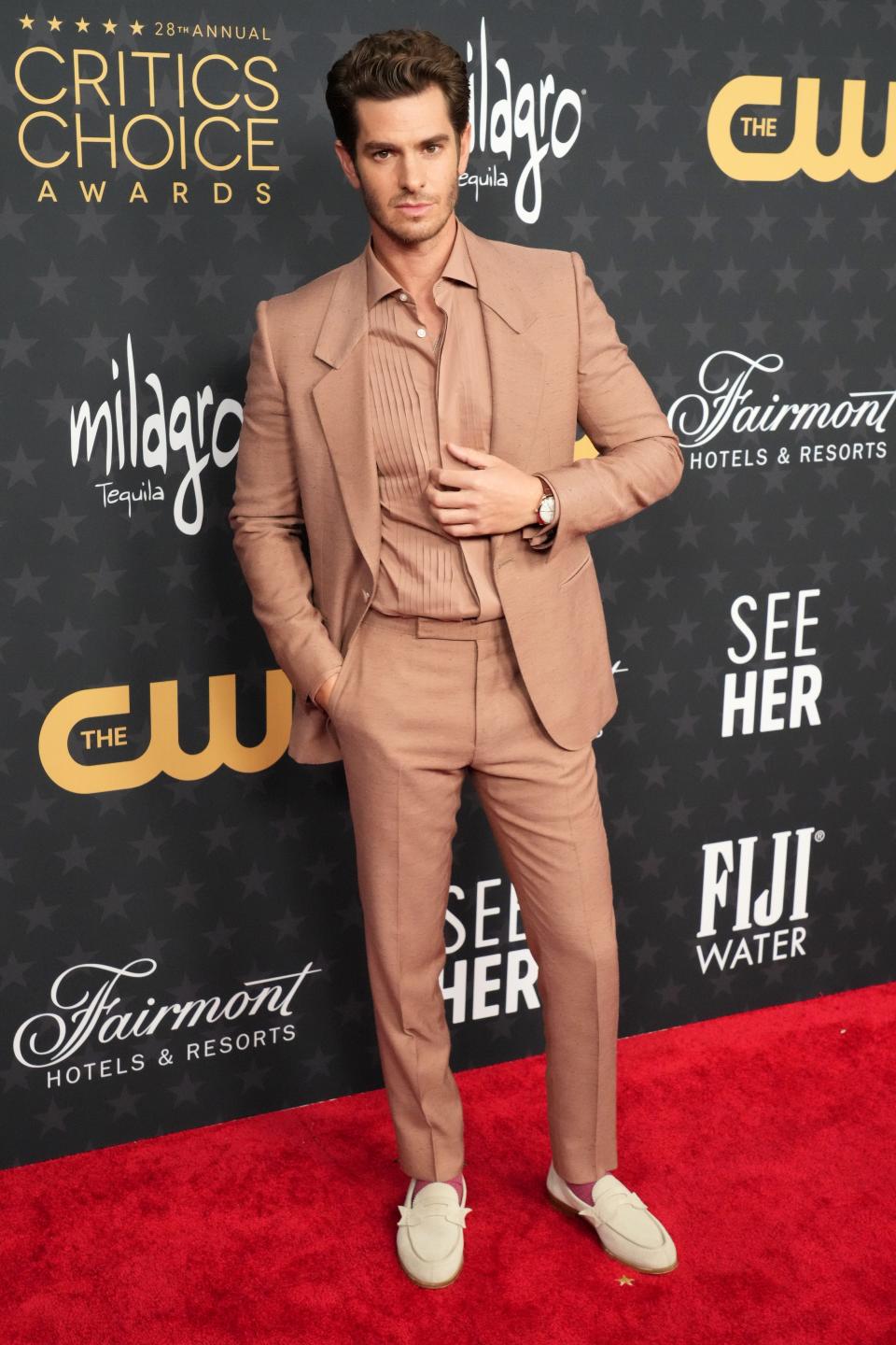 Andrew Garfield attends the 28th Annual Critics Choice Awards at Fairmont Century Plaza on January 15, 2023 in Los Angeles, California