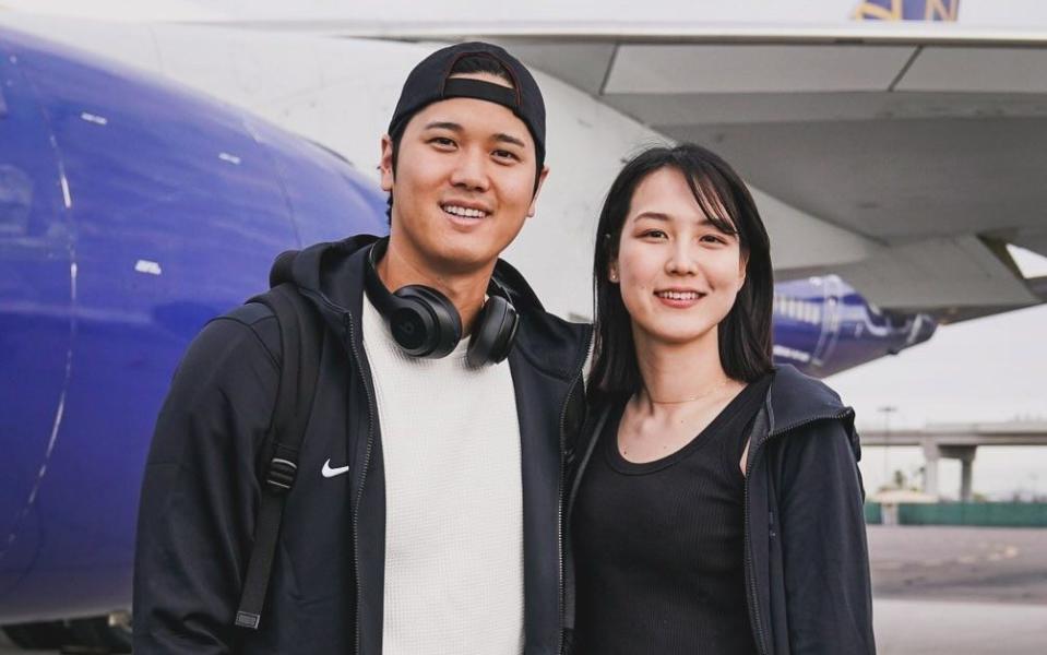 Shohei Ohtani and his wife Mamiko Tanaka