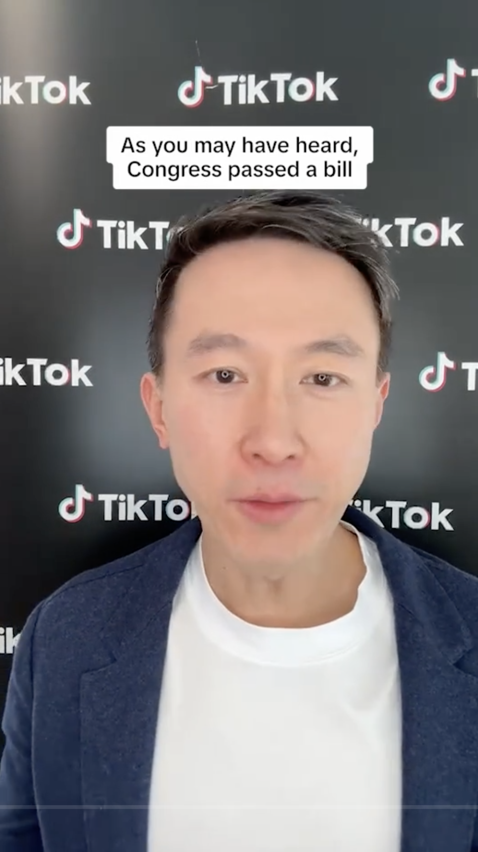 Closeup of TikTok CEO Shou Chew