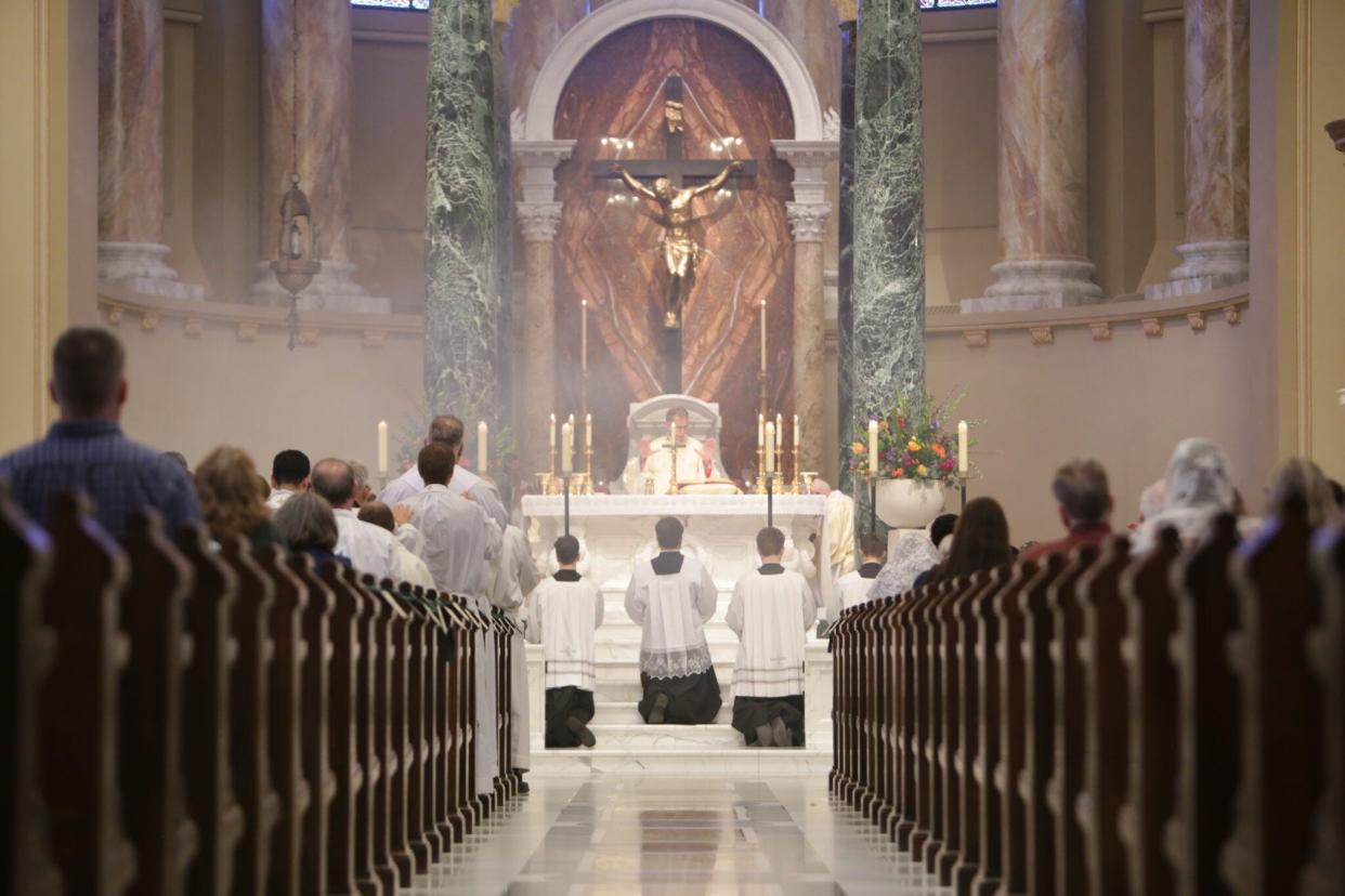 Even as membership in many churches in South Dakota has fallen, holidays and special events can still fill the pews, including at this chrism Mass at the Cathedral of Saint Joseph in Sioux Falls.