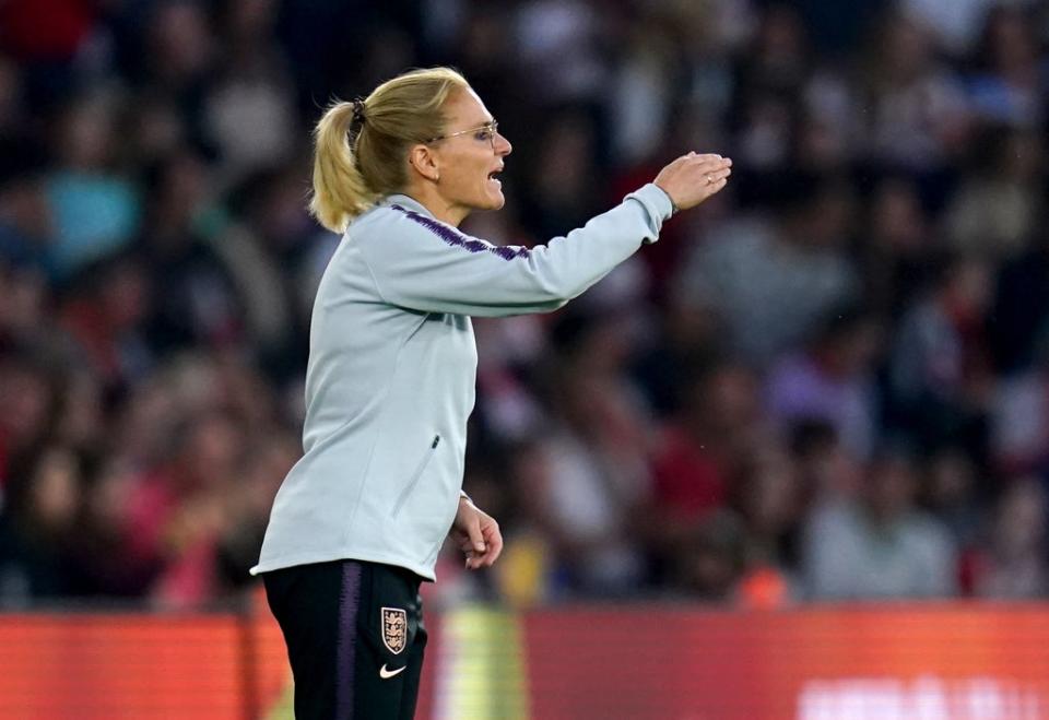 Sarina Wiegman oversaw a comfortable victory over North Macedonia in her first game as England manager (John Walton/PA) (PA Wire)