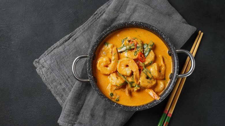 Thai red curry in bowl