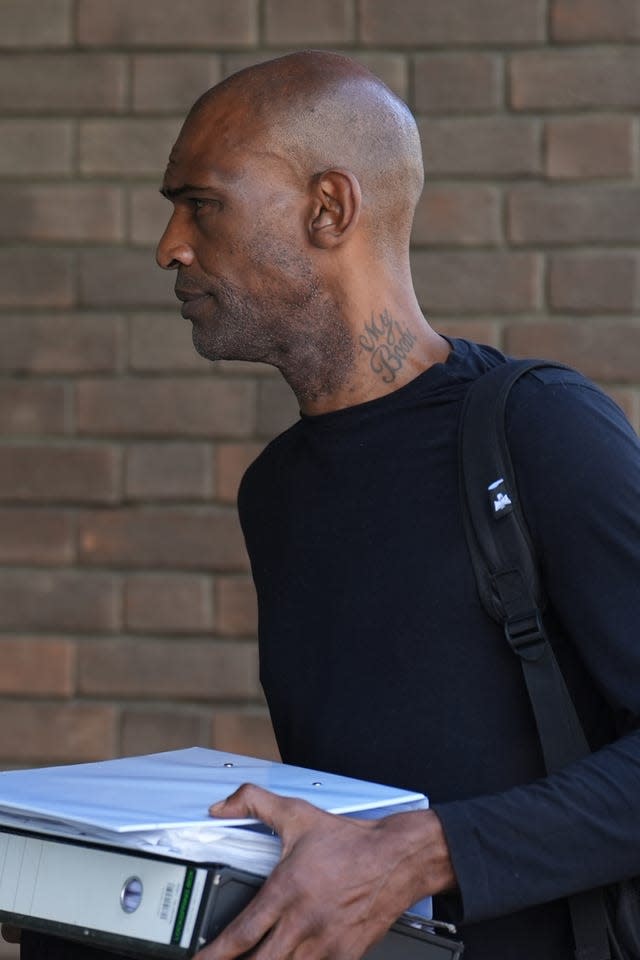 Matthew Martin outside Chelmsford Crown Court where he is on trial alongside Sean Harper, Shiza Harper and Mark Christopher, charged with conspiracy to kidnap and conspiracy to commit false imprisonment