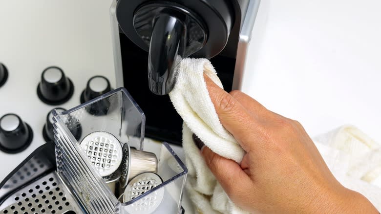 cleaning a pod coffee maker