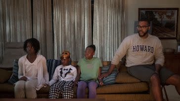 Lupita Nyong'o, Evan Alex, Shahadi Wright Joseph, and Winston Duke in Us.