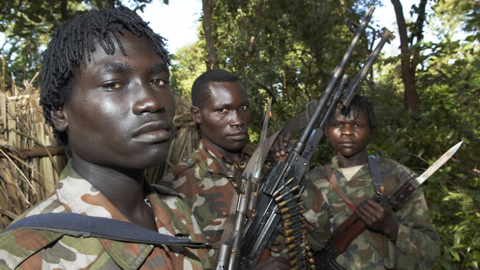 LRA fighters pictured in 2006 in DR Congo