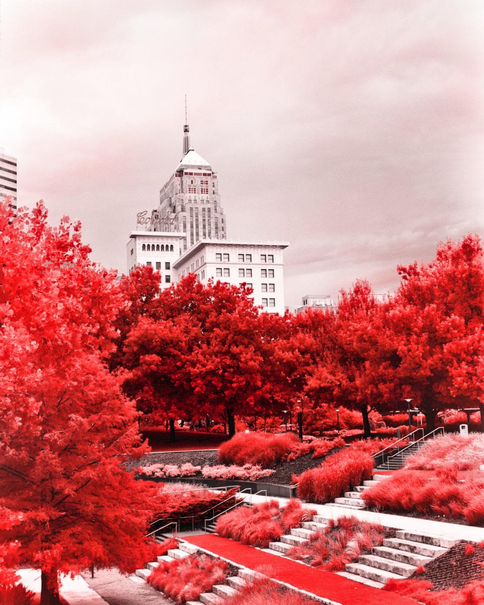 Mark Cheek's "Colcord In Red" is featured in the 2023 Paseo PhotoFest, the Paseo Arts District's annual juried photography show.