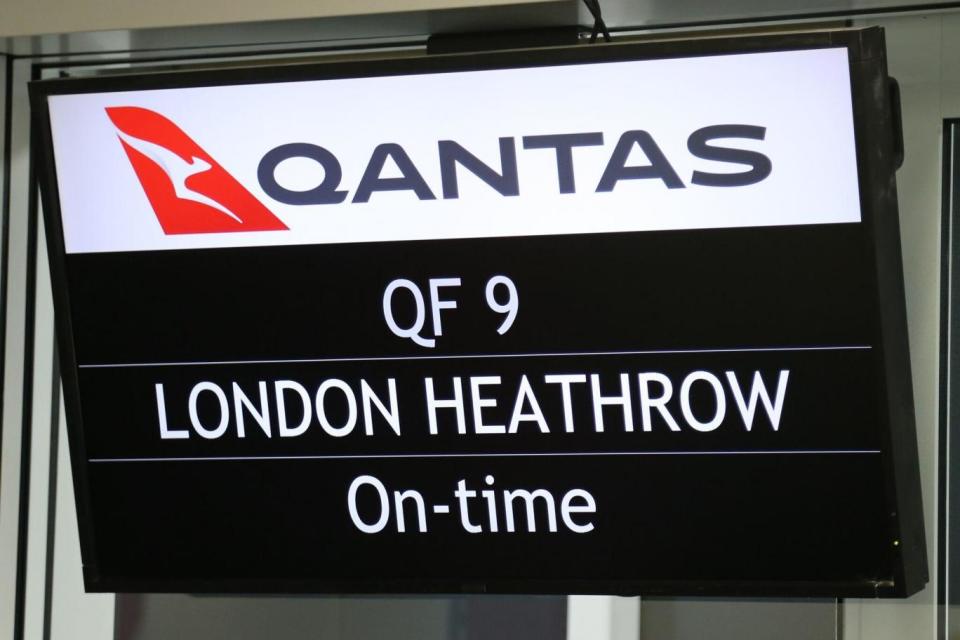 The flight is due to land in London Heathrow at 5 am on Sunday (Qantas)