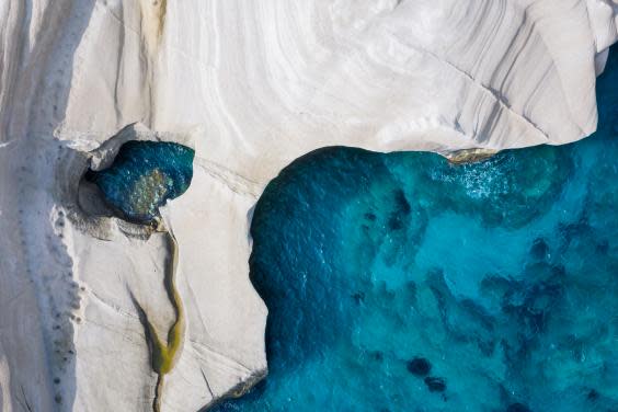 Chalk cliffs near Sarakiniko, Milos island, Greece (istock)