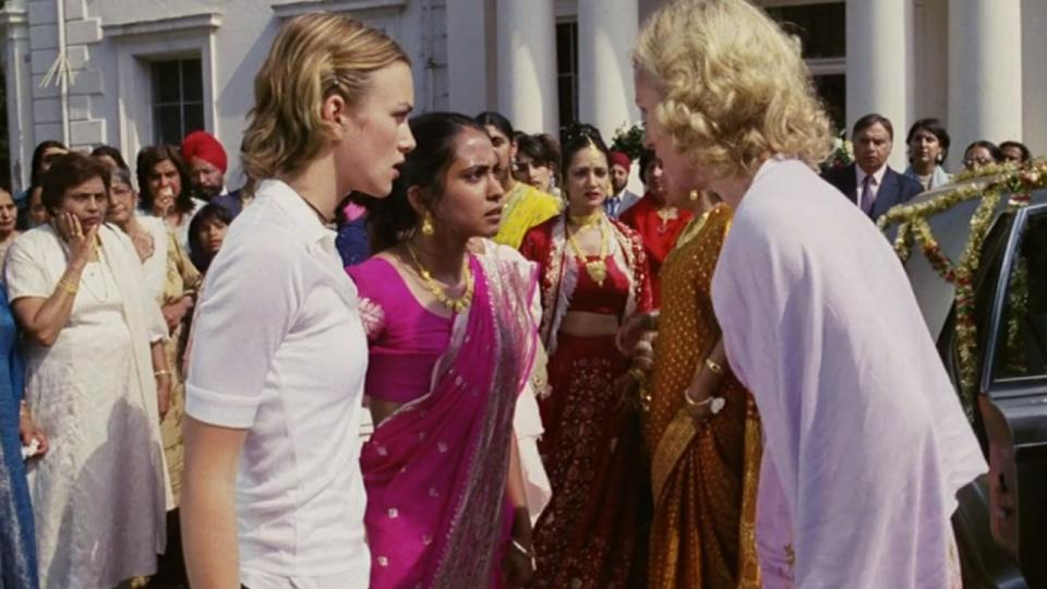 Keira Knightley, Parminder Nagra, and Juliet Stevenson in Bend It Like Beckham