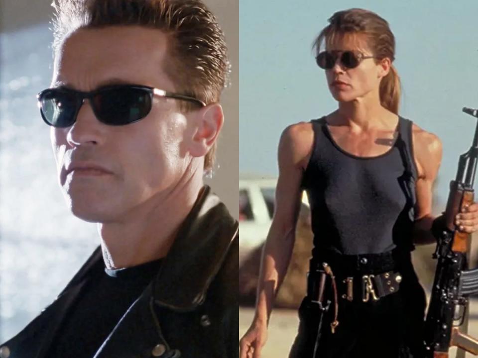 Arnold Schwarzenegger and Linda Hamilton in "Terminator 2: Judgement Day."