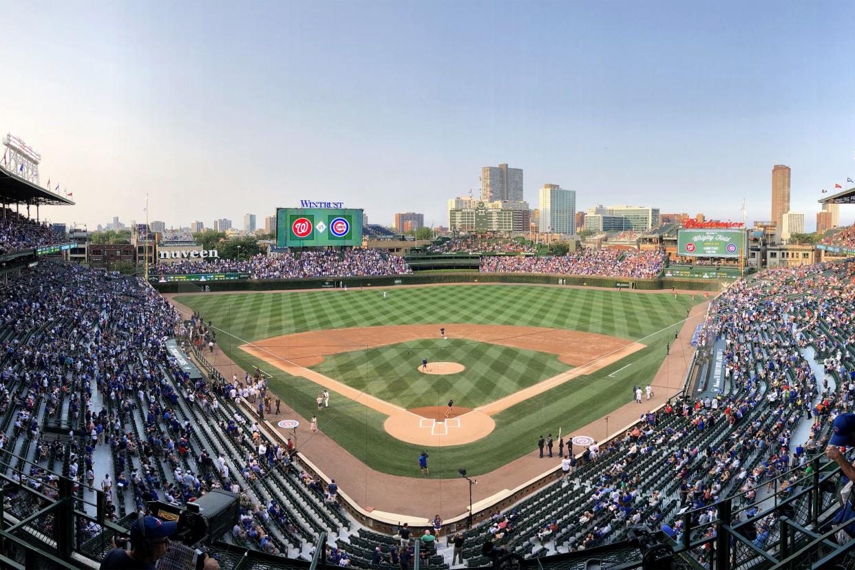 Half-full Wrigley Field.