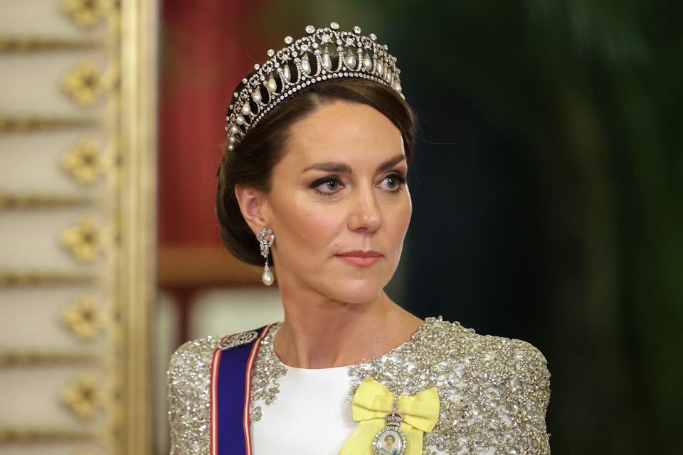 A photo of the Princess of Wales during the first state banquet of the King’s reign, which inspired Hannah Uzor’s portrait of Kate for Tatler (Chris Jackson/PA) (PA Archive)