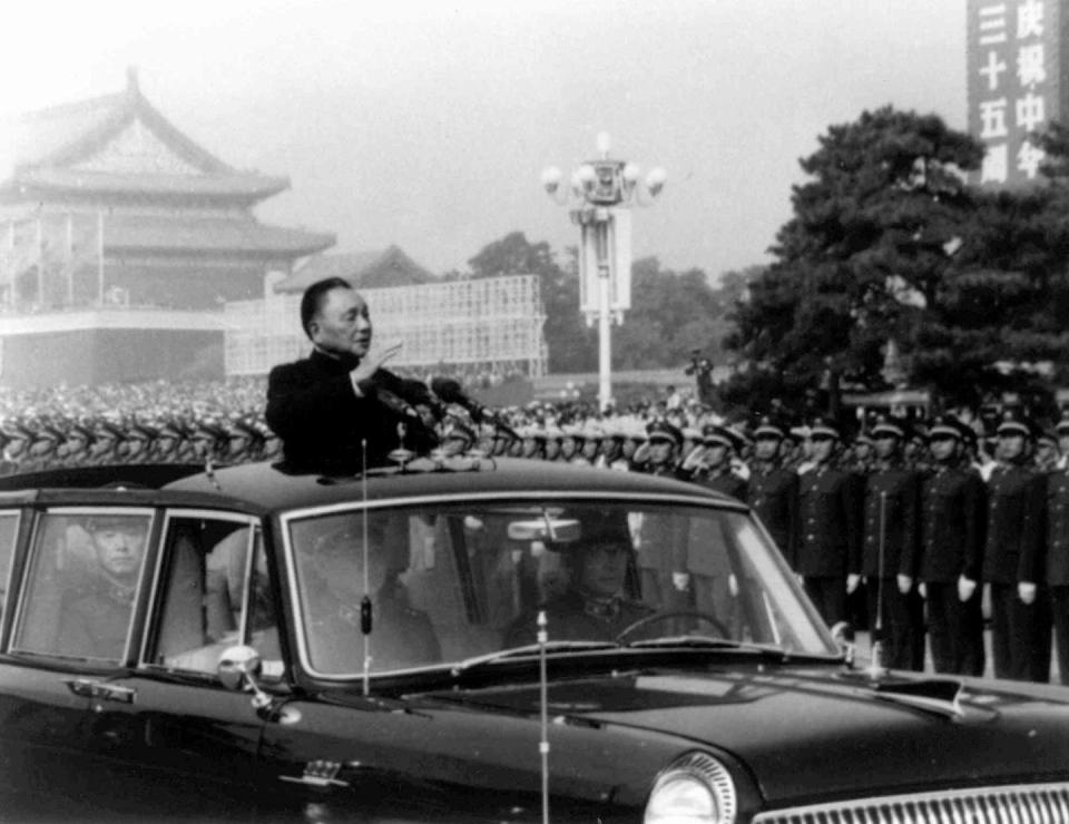 <span class="caption">In the 1981 plenum, Deng (pictured here in 1985) artfully buried Maoism while still celebrating its achievements.</span> <span class="attribution"><span class="source">AP/AAP</span></span>