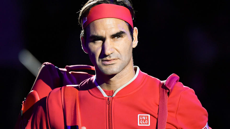 Roger Federer, pictured here in action at the Swiss Indoors in Basel.