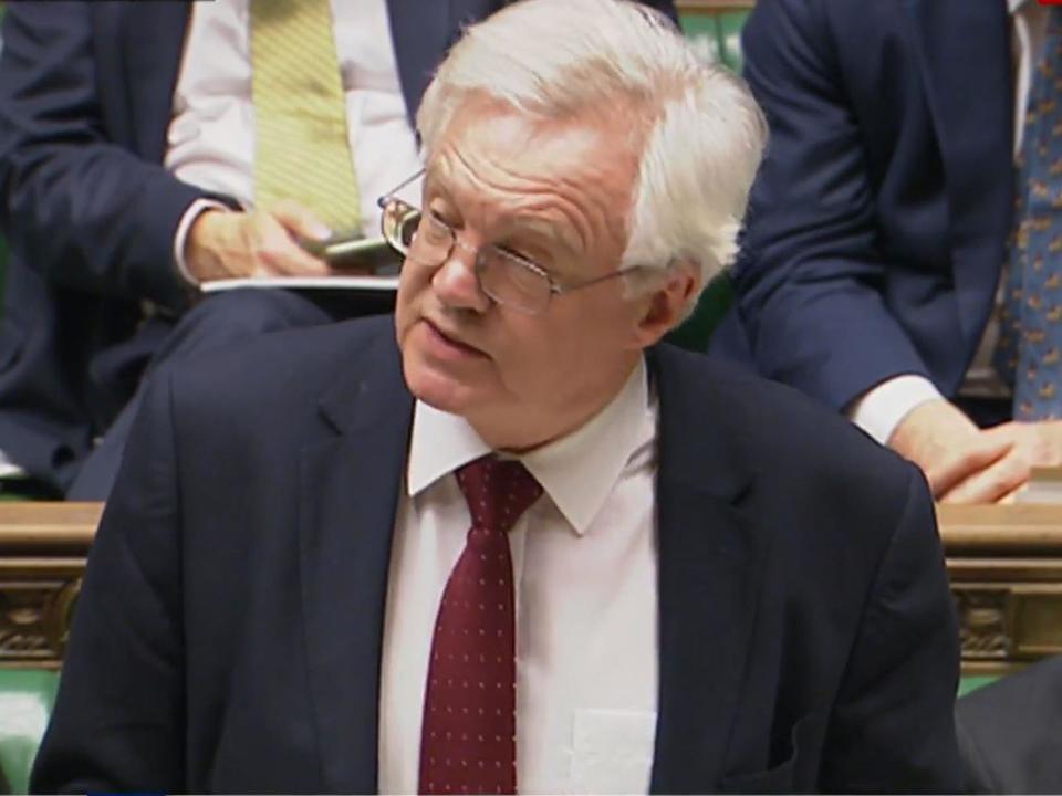 Brexit Secretary David Davis addressing the House of Commons: Sky