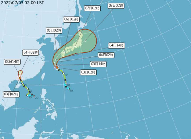 颱風動態。（圖／中央氣象局）