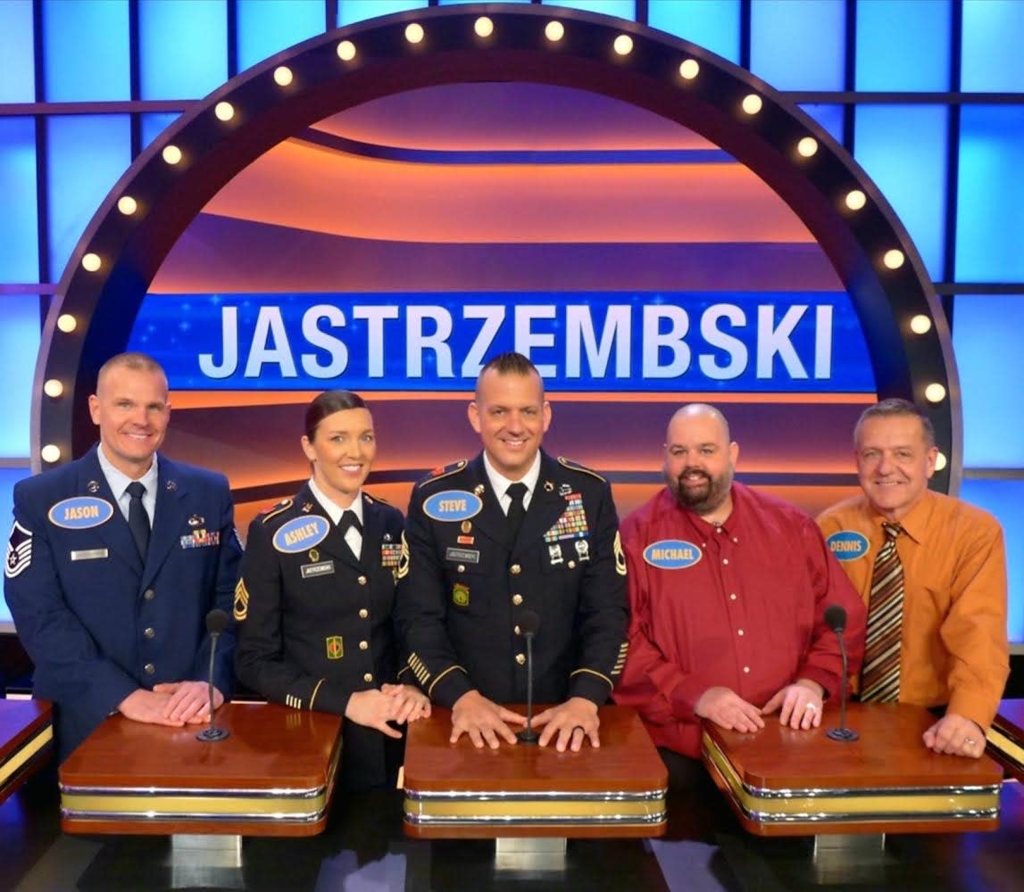 The Jastrzembski family will be on "Family Feud" on Oct. 9, 2023, on ABC57 (WBND). Team members are Jason, left, Ashley, Steve (all Jastrzembskis), Mike Waters and Dennis Jastrzembski.