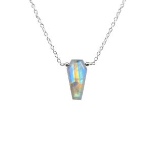 Gempires Natural Moonstone Coffin Necklace