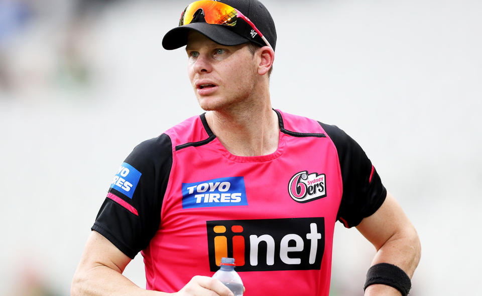 Steve Smith, pictured here in action for the Sydney Sixers in the BBL in 2020.