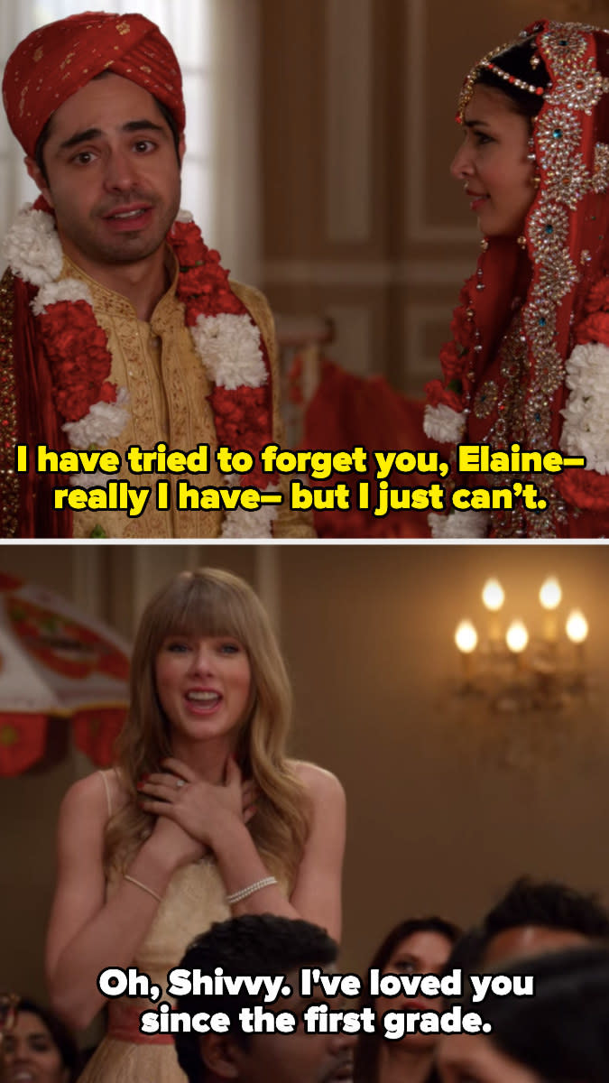 Shivrang leaving Cece at the alter for Taylor Swift's character Elaine