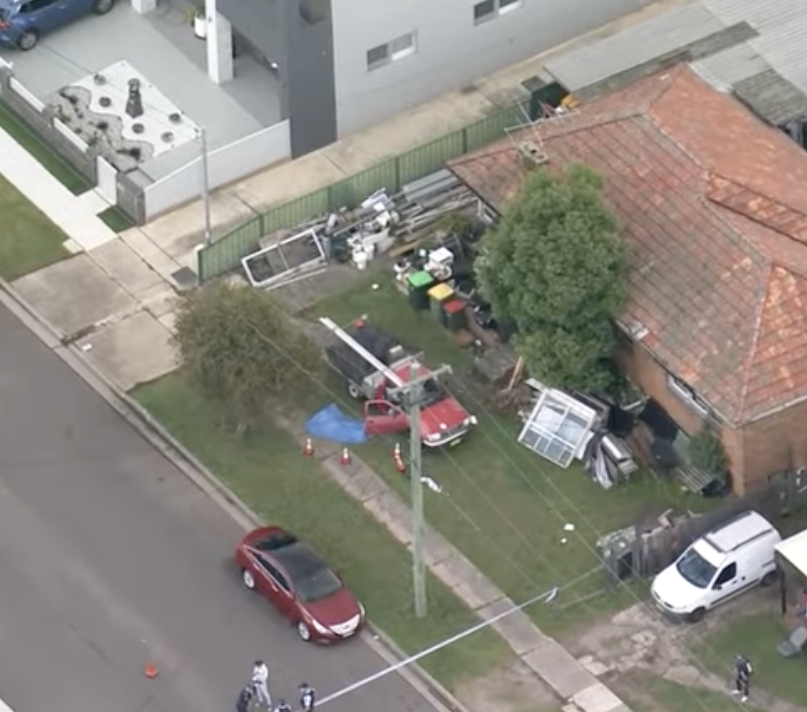 An overhead shot of the crime scene. Source: Seven News