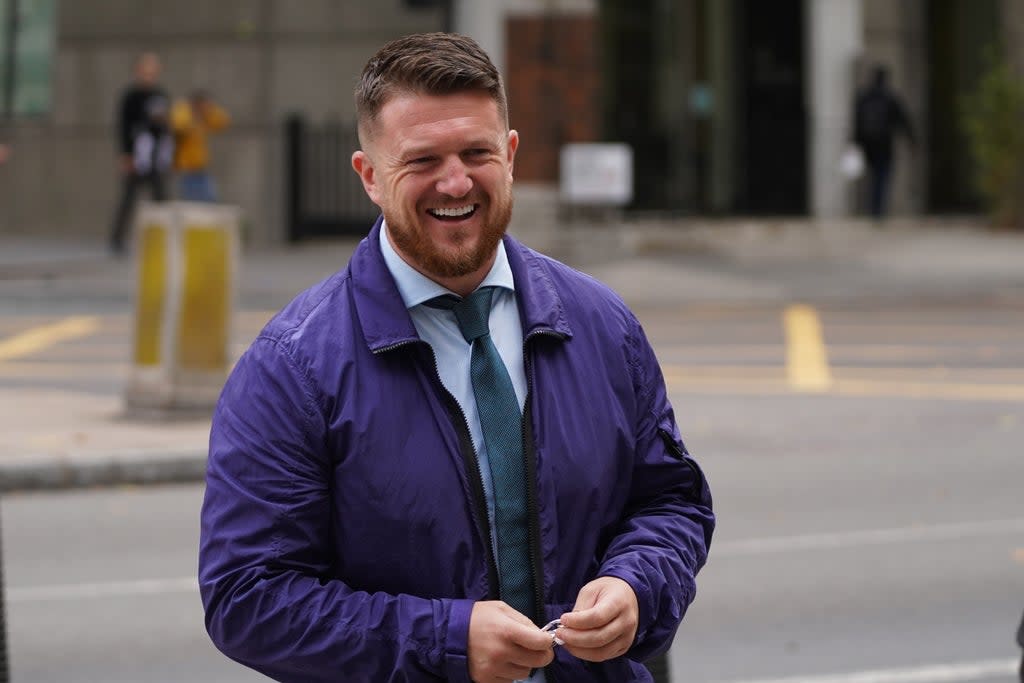 English Defence League founder Tommy Robinson arriving at Westminster Magistrates’ Court (PA) (PA Wire)