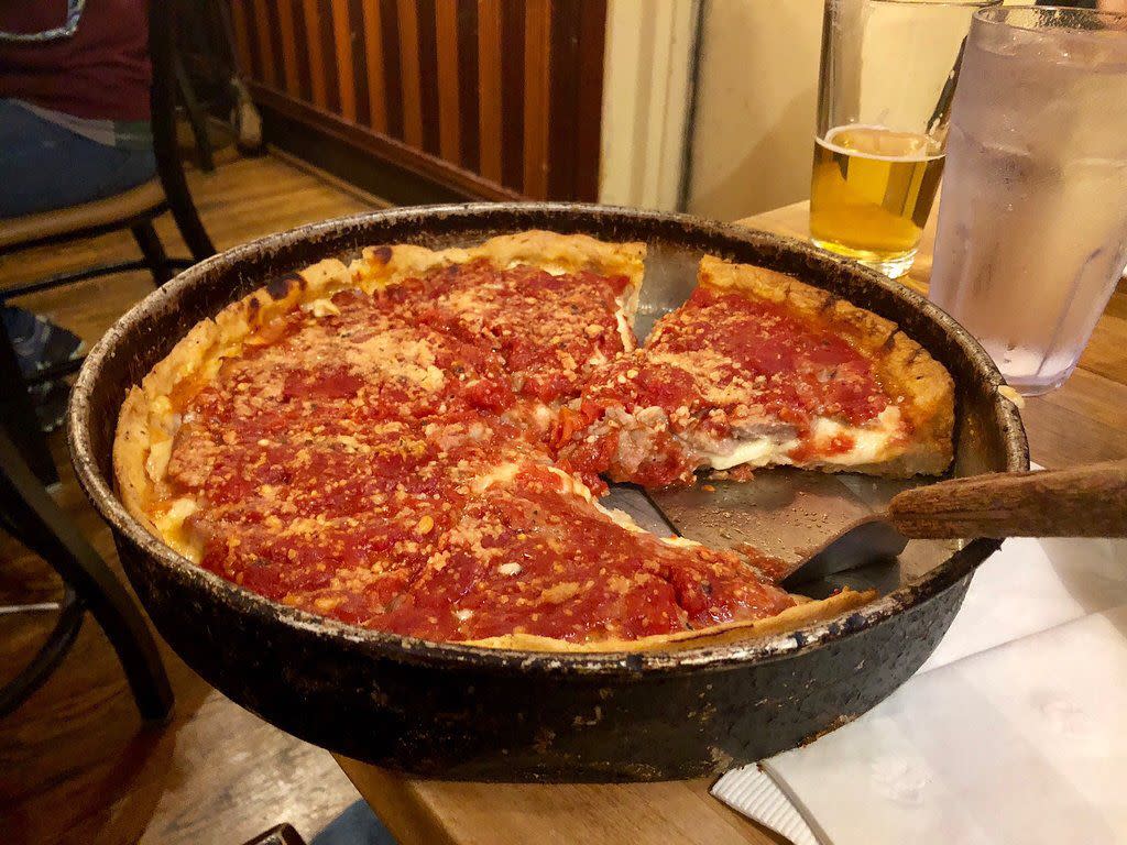 pizza at Lou Malnati's Pizzeria, Chicago, Illinois