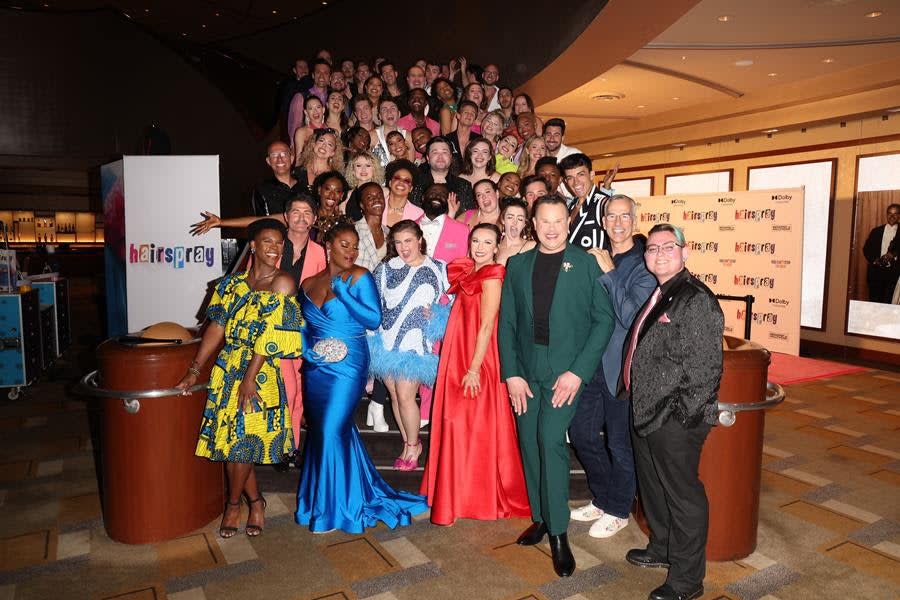 The cast of the 20th Anniversary touring company of “Hairspray” take over the Dolby Theatre in Hollywood. (Chelsea Lauren for Broadway in Hollywood)