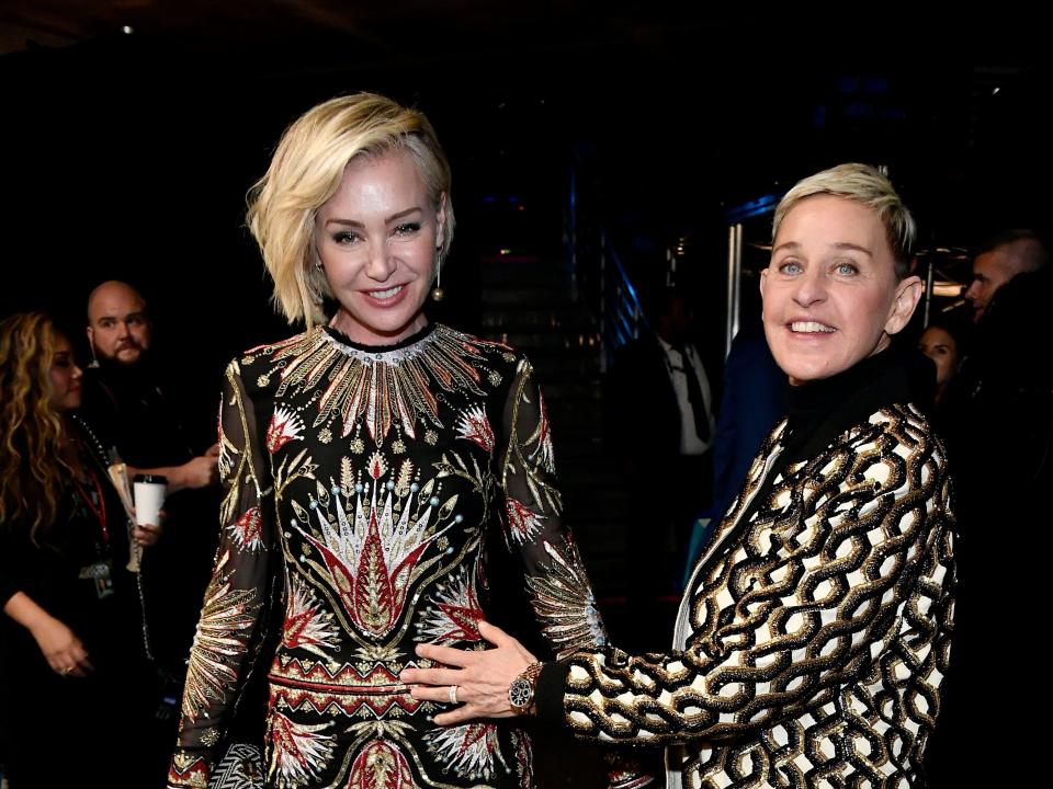 ellen and portia at the grammys