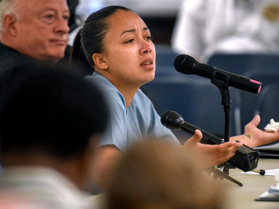 Cyntoia Brown-Long in court during her clemency hearing (AP)