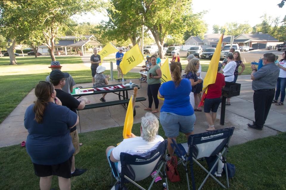 Washington County residents gather to celebrate the Supreme Court decision to overturn Roe v. Wade Friday, June 24, 2022.
