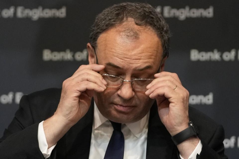 Governor of the Bank of England Andrew Bailey and others decided to raise the base rate to 1% earlier this month (Frank Augstein/PA) (PA Wire)