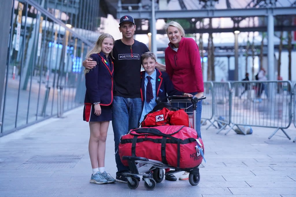 Kenton Cool was greeted by his family (Jonathan Brady/PA) (PA Wire)