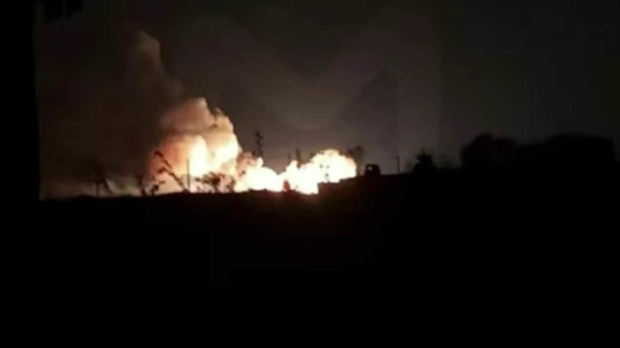 Fire at the Dzhankoi airfield. Screenshot: video