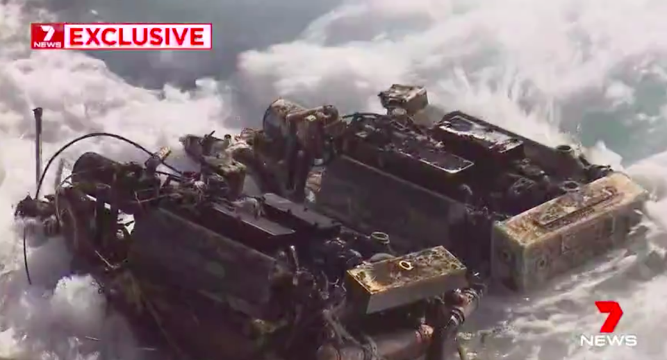 The boat’s wreckage is still present at the entrance of Sydney Harbour. Source: 7News