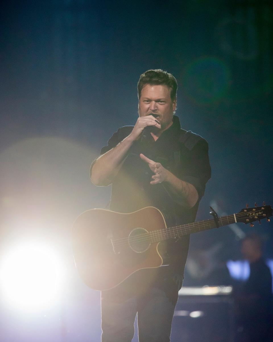 Blake Shelton performs on his "Back to the Honky Tonk Tour" at the Paycom Center, Friday, March 17, 2023.