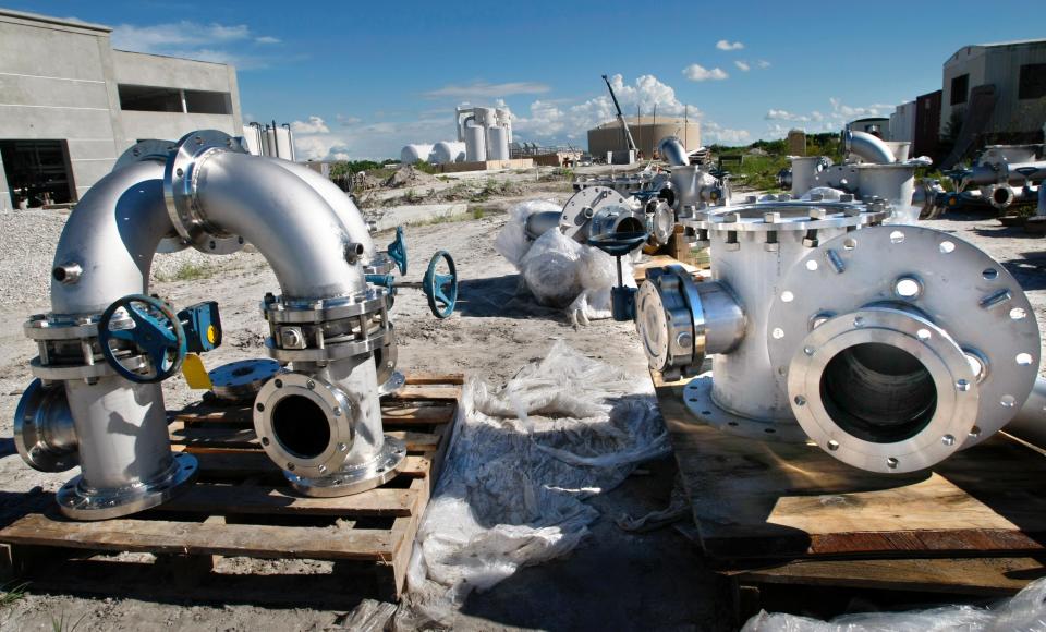 Equipment sits awaiting installation at the then-unfinished Lake Region Water Treatment Plant in Pahokee in September 2007.