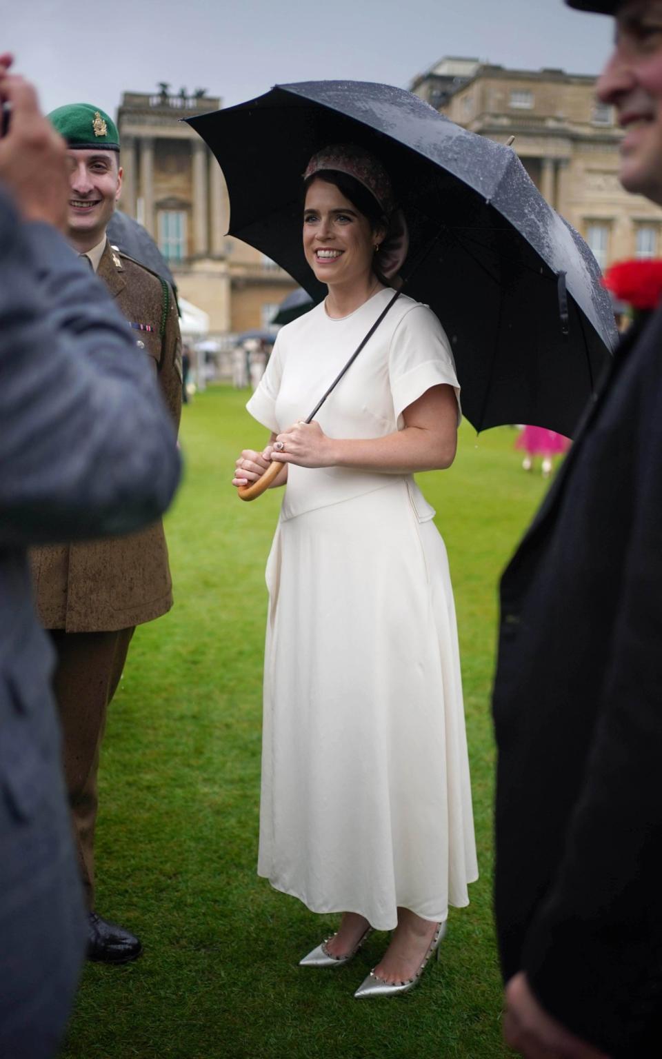 Princess Eugenie also wore heels to the event