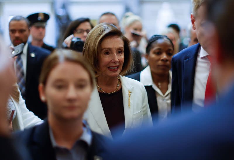 U.S. House Speaker Nancy Pelosi discusses future plans on Capitol Hill in Washington