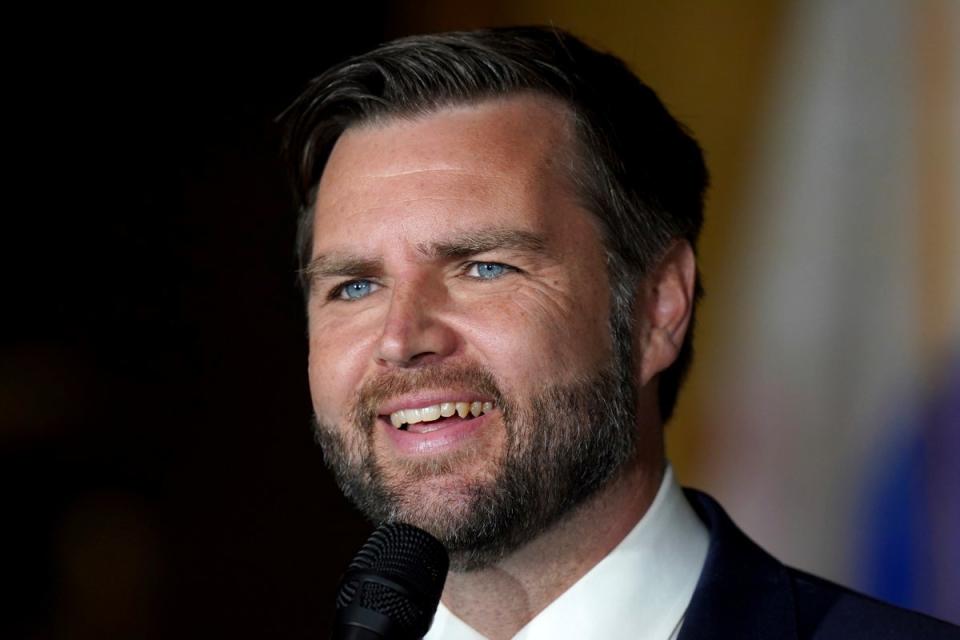 JD Vance made the bizarre remarks at a Veterans of Foreign Wars of the United States post in Pennsylvania (Copyright 2024 The Associated Press. All rights reserved)