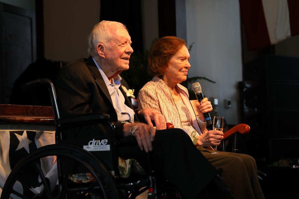 Jimmy and Rosalynn Carter celebrated their 75th wedding anniversary with family, friends and special guests Saturday July 10, 2021 in Plains, Georgia.