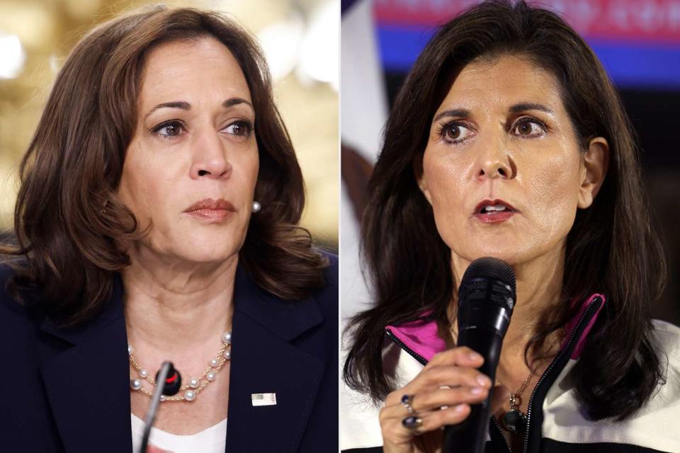 <p>Anna Moneymaker/Getty; Scott Olson/Getty </p> Kamala Harris and Nikki Haley