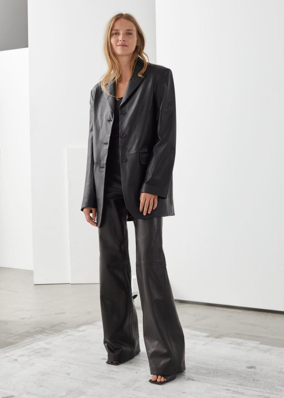 Oversized leather blazer, £265, & Other Stories