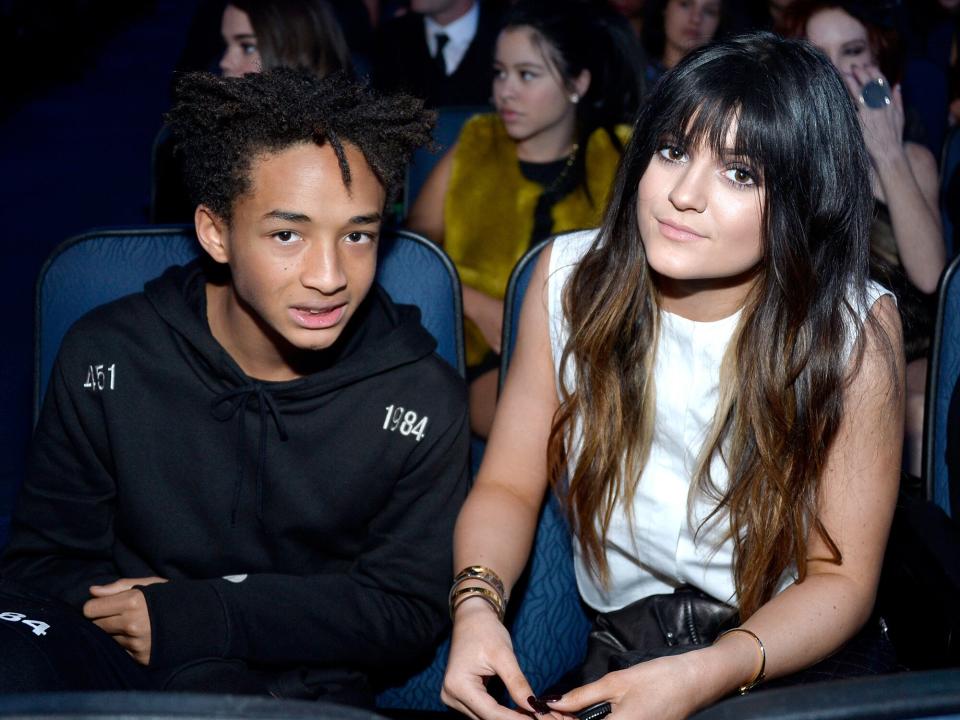 Jaden Smith (L) and Television personality Kylie Jenner attend the 2013 American Music Awards at Nokia Theatre L.A. Live on November 24, 2013 in Los Angeles, California